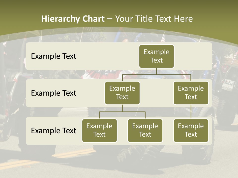 A Group Of Four Wheelers Driving Down A Street PowerPoint Template