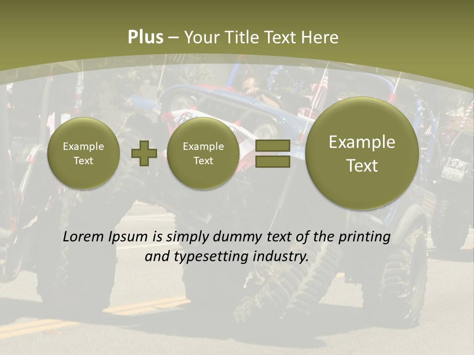 A Group Of Four Wheelers Driving Down A Street PowerPoint Template
