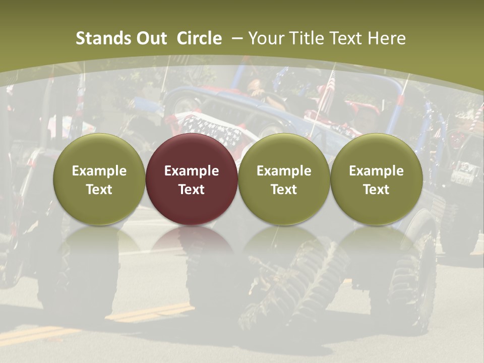 A Group Of Four Wheelers Driving Down A Street PowerPoint Template