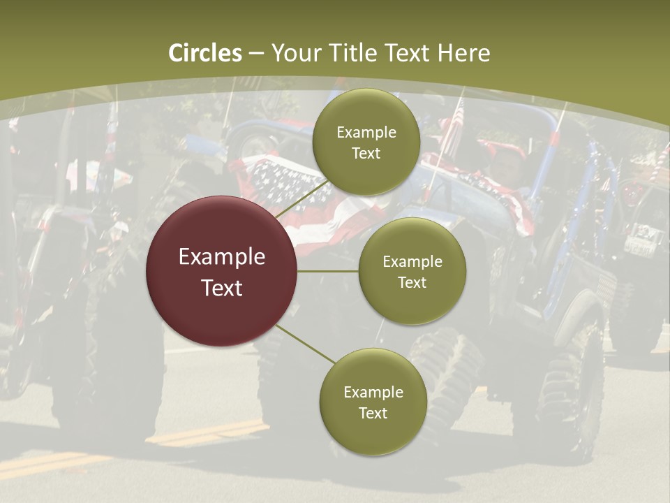 A Group Of Four Wheelers Driving Down A Street PowerPoint Template