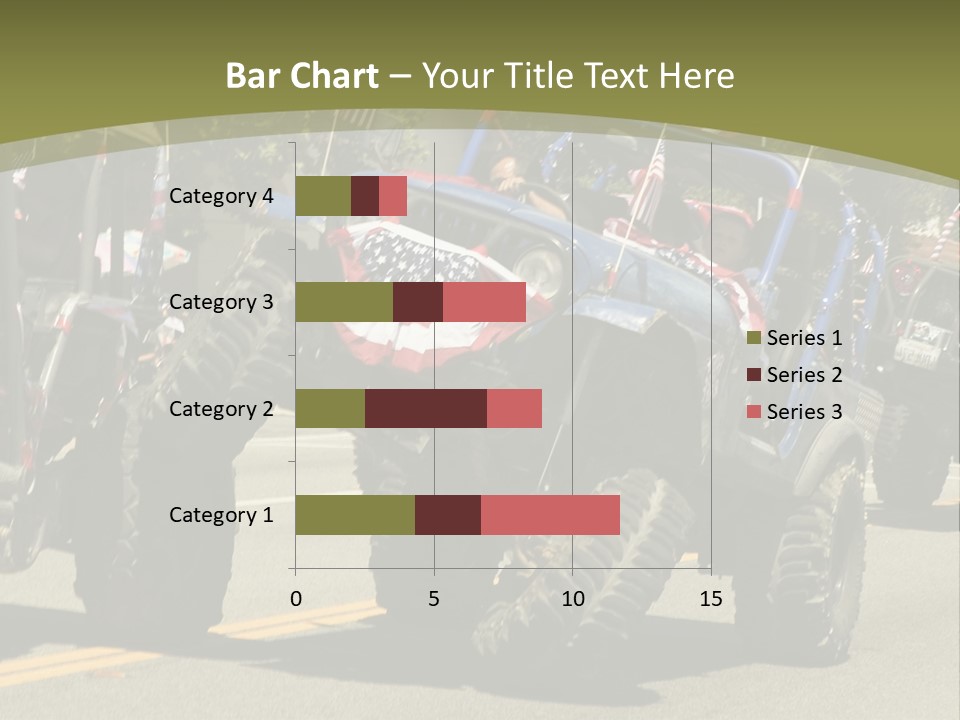 A Group Of Four Wheelers Driving Down A Street PowerPoint Template