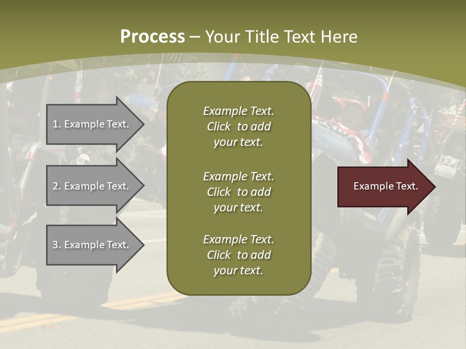 A Group Of Four Wheelers Driving Down A Street PowerPoint Template