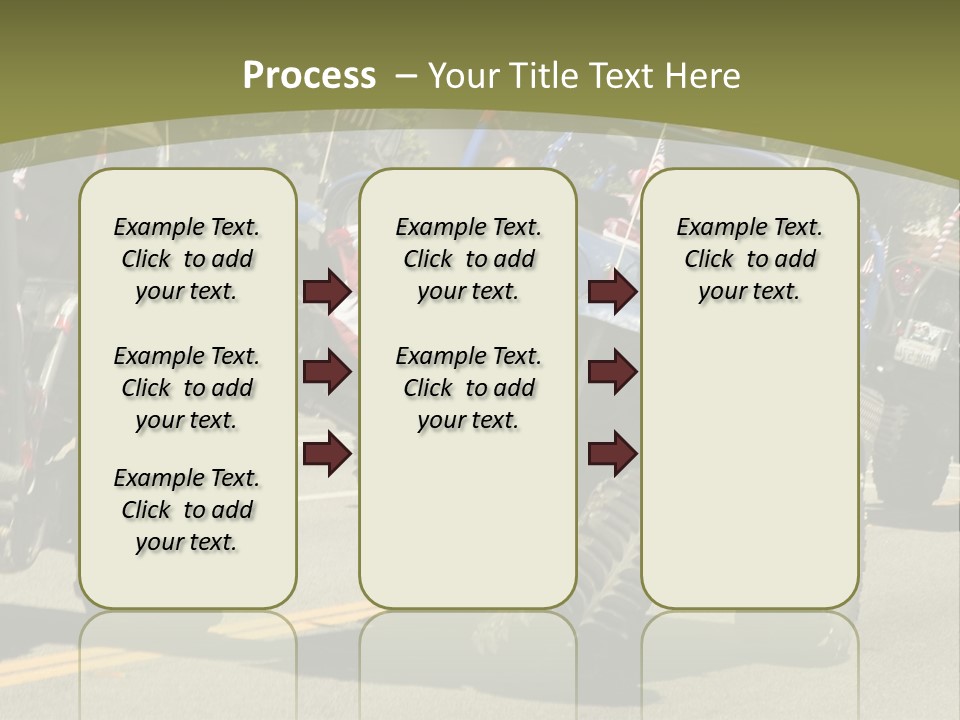 A Group Of Four Wheelers Driving Down A Street PowerPoint Template