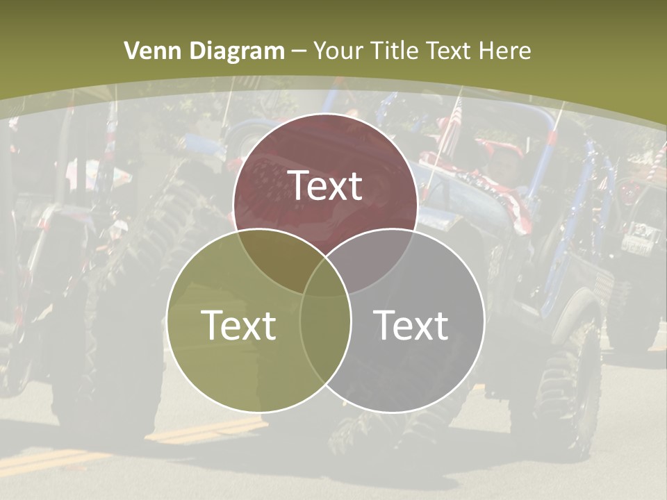 A Group Of Four Wheelers Driving Down A Street PowerPoint Template