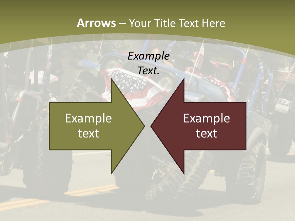 A Group Of Four Wheelers Driving Down A Street PowerPoint Template