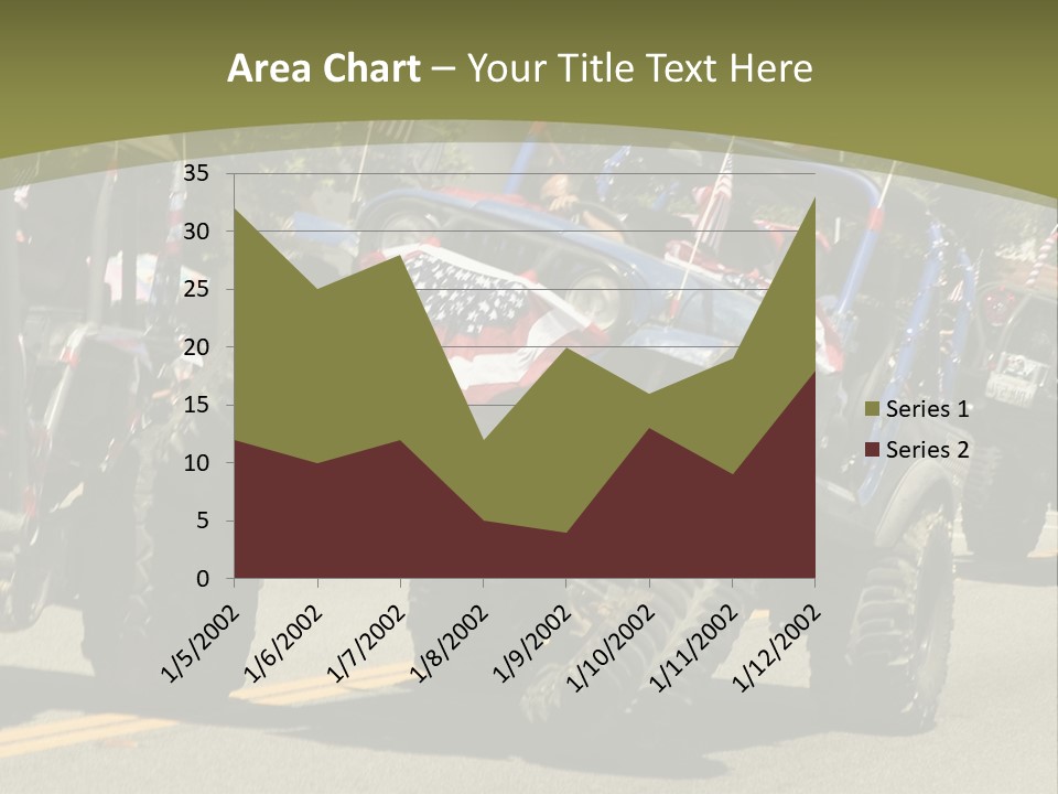 A Group Of Four Wheelers Driving Down A Street PowerPoint Template