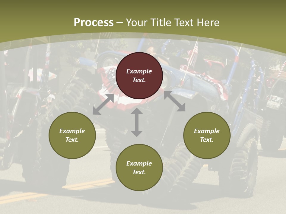 A Group Of Four Wheelers Driving Down A Street PowerPoint Template