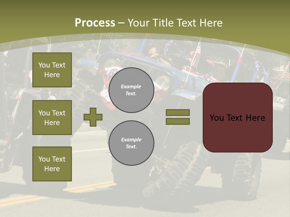 A Group Of Four Wheelers Driving Down A Street PowerPoint Template