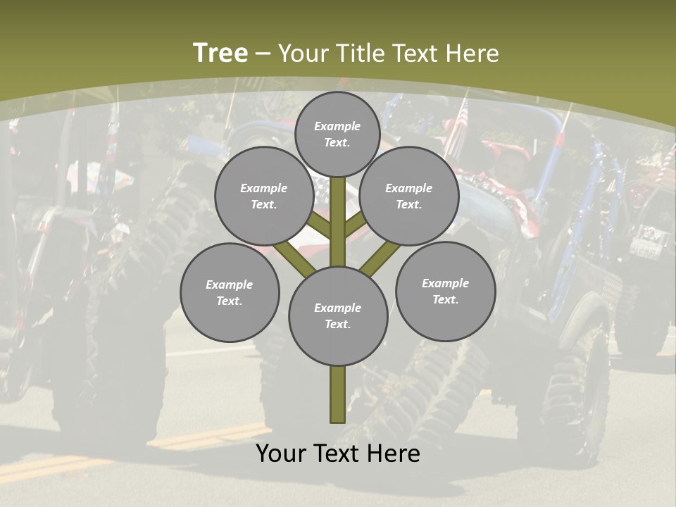 A Group Of Four Wheelers Driving Down A Street PowerPoint Template