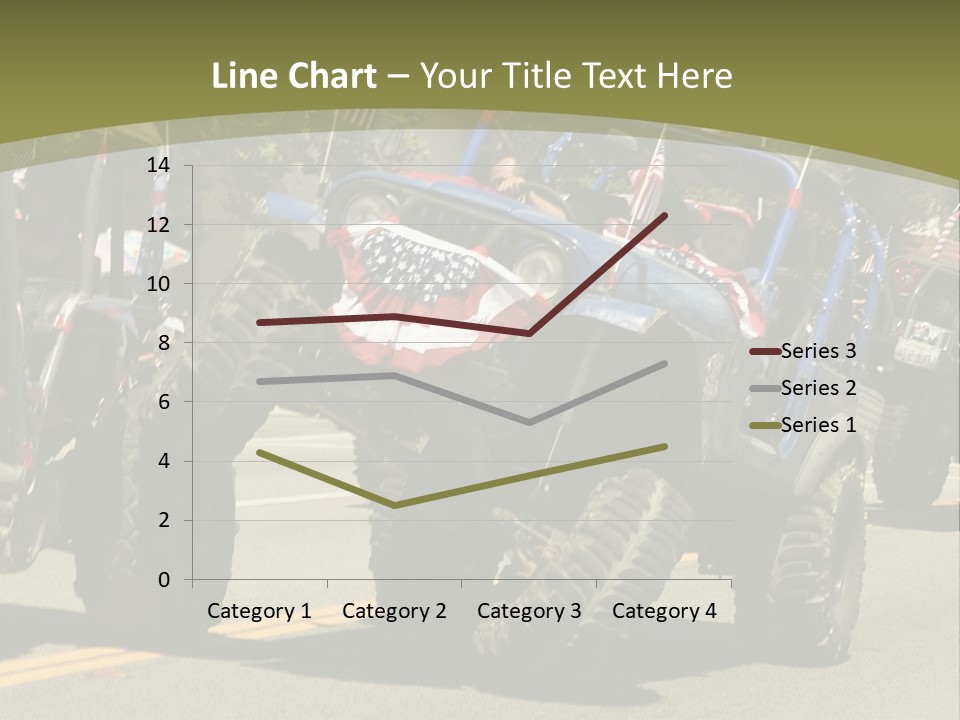 A Group Of Four Wheelers Driving Down A Street PowerPoint Template