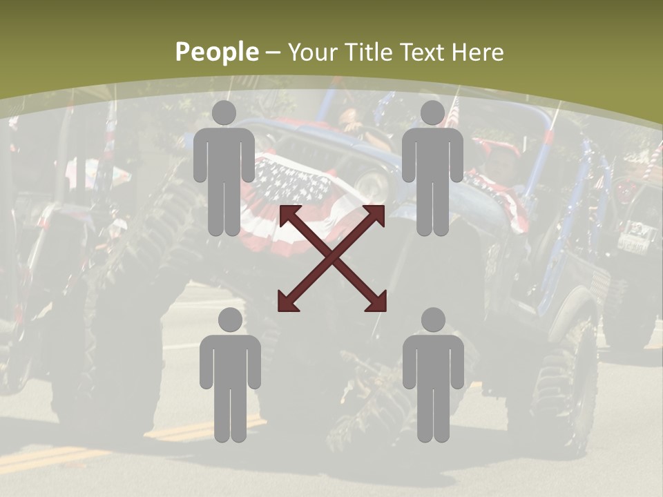 A Group Of Four Wheelers Driving Down A Street PowerPoint Template