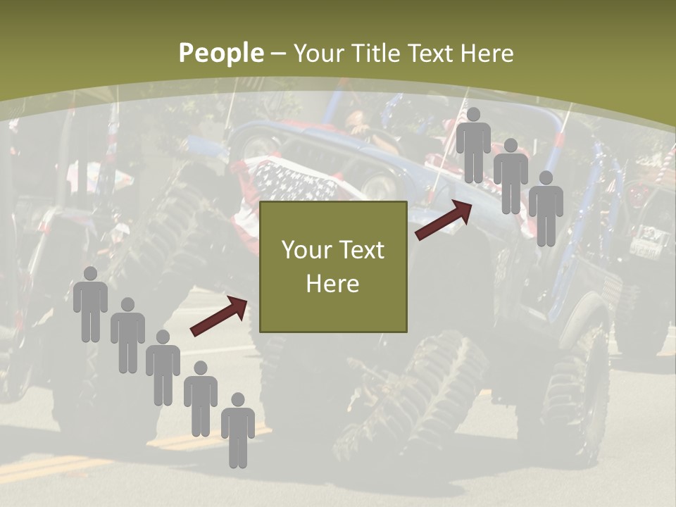 A Group Of Four Wheelers Driving Down A Street PowerPoint Template