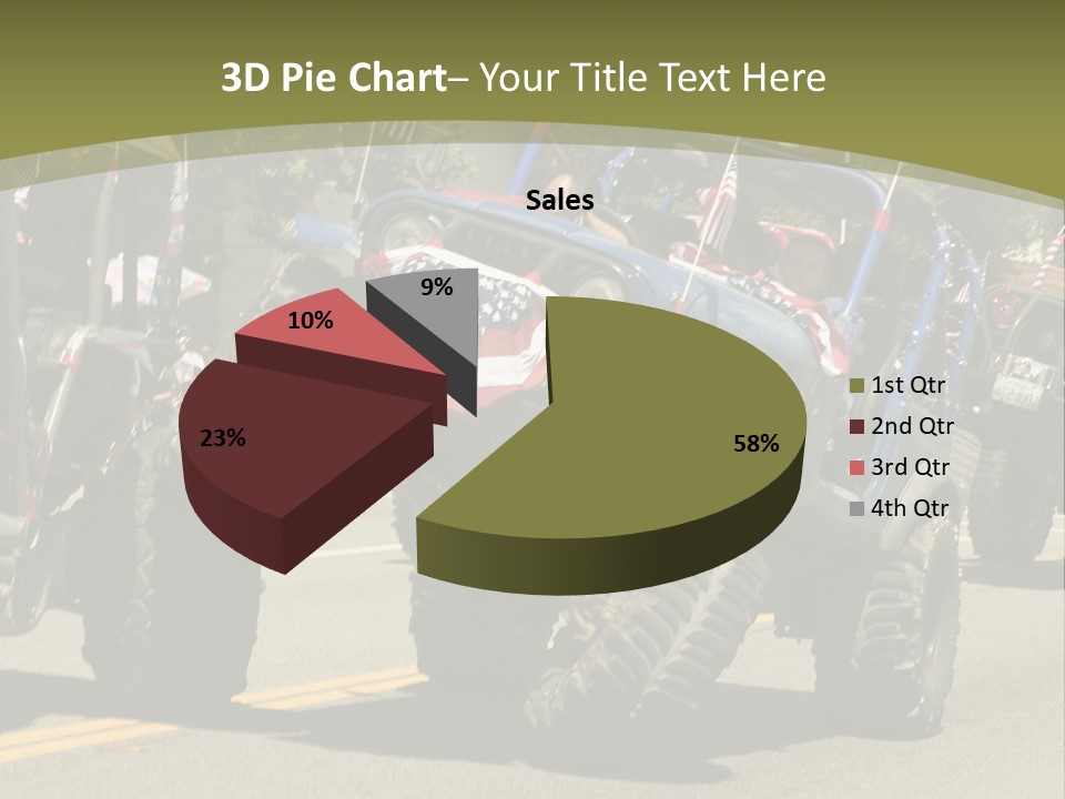 A Group Of Four Wheelers Driving Down A Street PowerPoint Template
