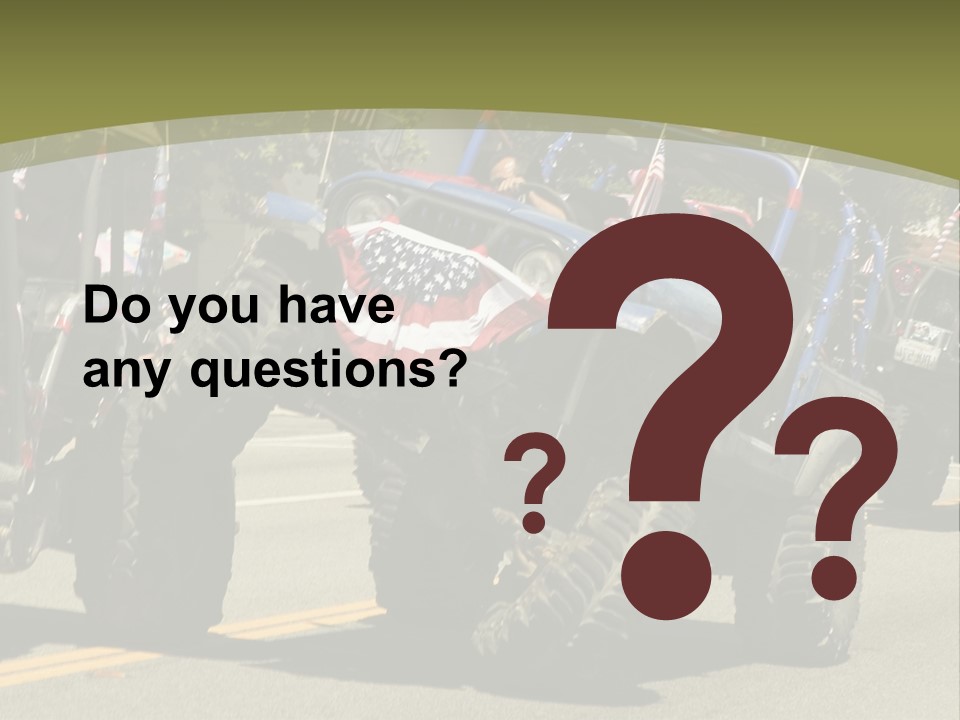 A Group Of Four Wheelers Driving Down A Street PowerPoint Template