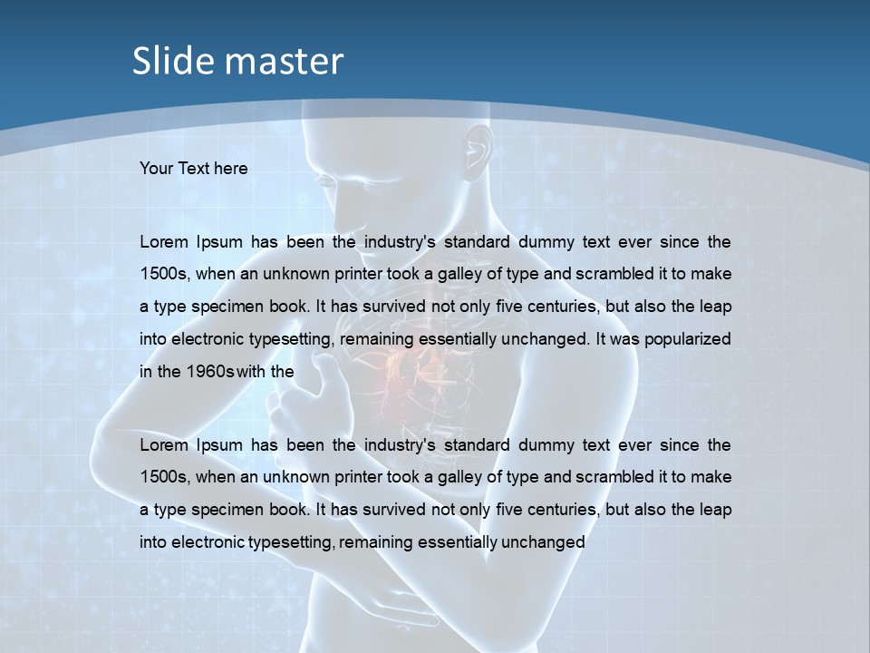 A Man Holding His Stomach In Front Of A Blue Background PowerPoint Template