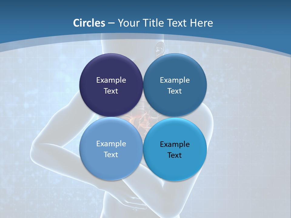 A Man Holding His Stomach In Front Of A Blue Background PowerPoint Template