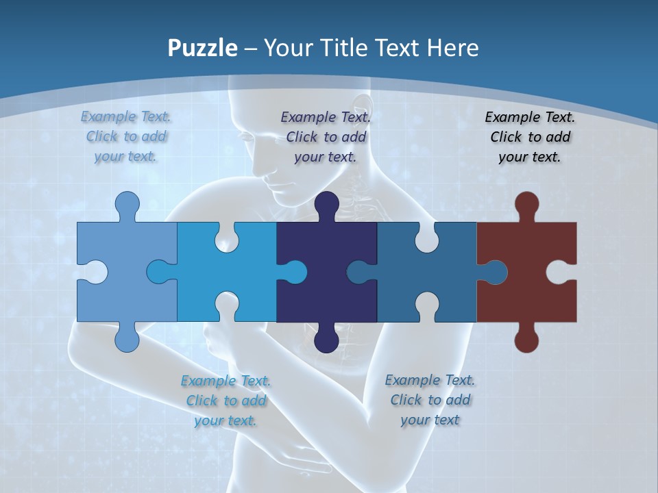 A Man Holding His Stomach In Front Of A Blue Background PowerPoint Template