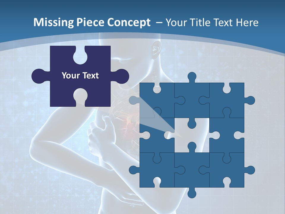 A Man Holding His Stomach In Front Of A Blue Background PowerPoint Template