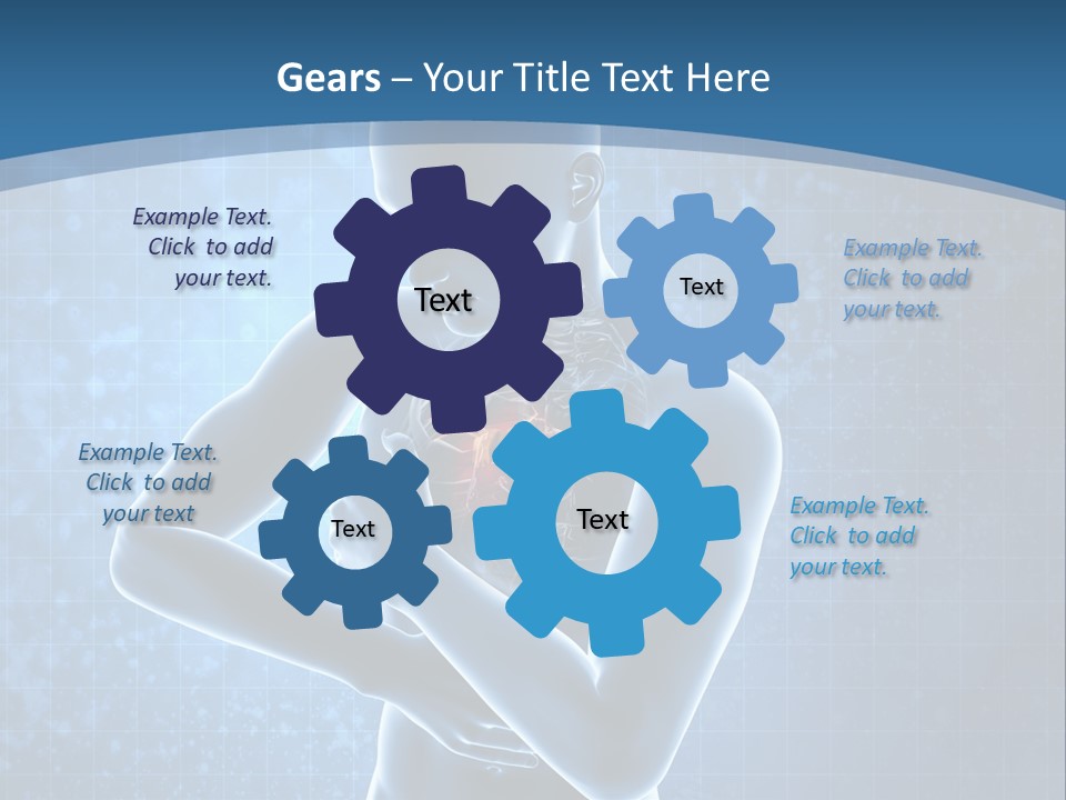 A Man Holding His Stomach In Front Of A Blue Background PowerPoint Template