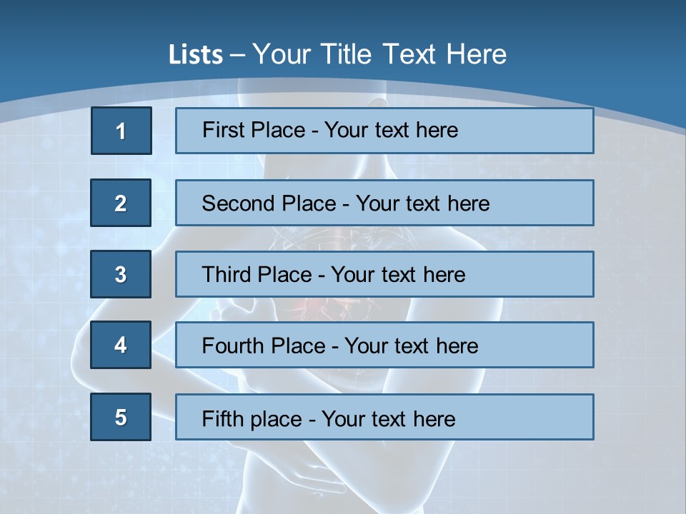 A Man Holding His Stomach In Front Of A Blue Background PowerPoint Template