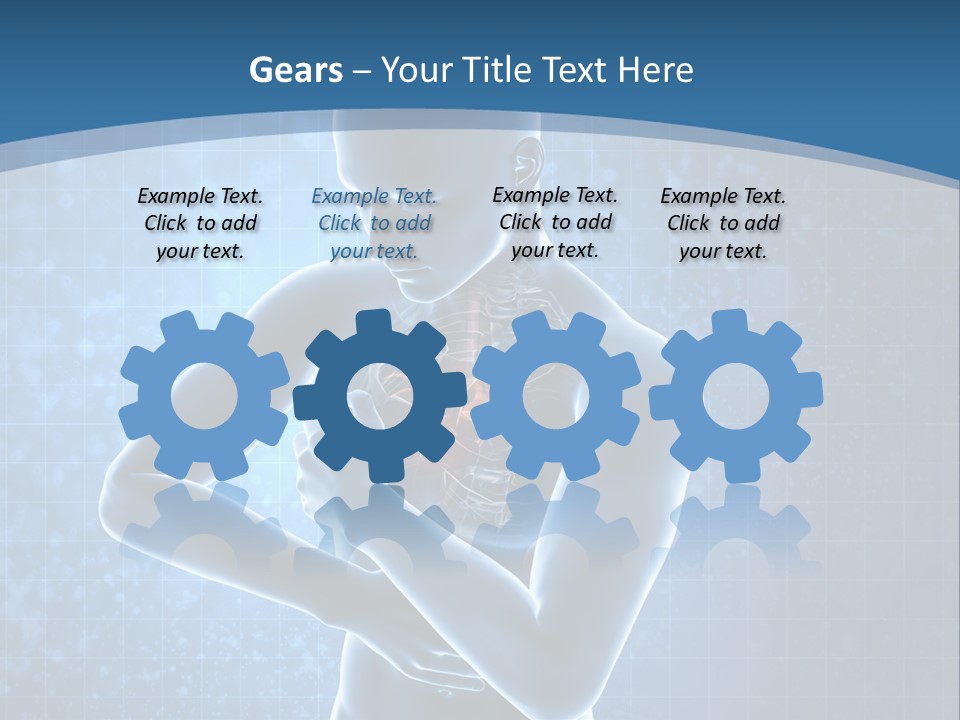 A Man Holding His Stomach In Front Of A Blue Background PowerPoint Template