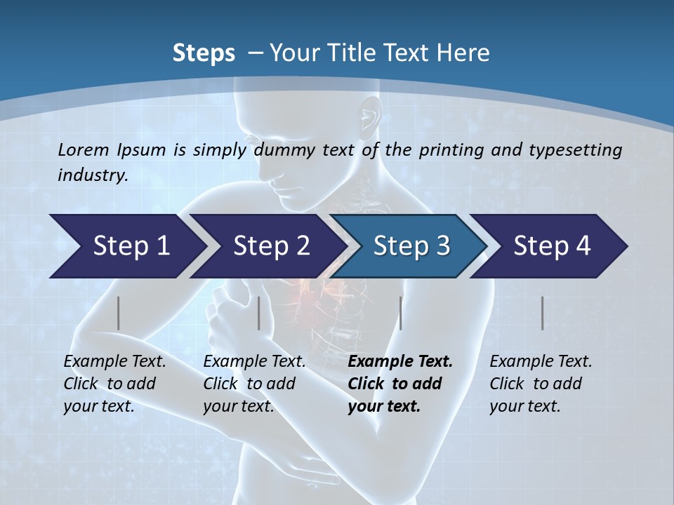 A Man Holding His Stomach In Front Of A Blue Background PowerPoint Template