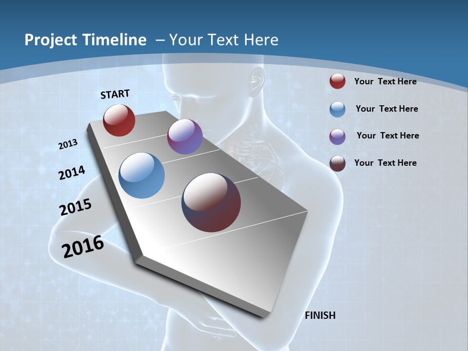 A Man Holding His Stomach In Front Of A Blue Background PowerPoint Template