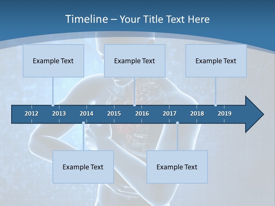 A Man Holding His Stomach In Front Of A Blue Background PowerPoint Template