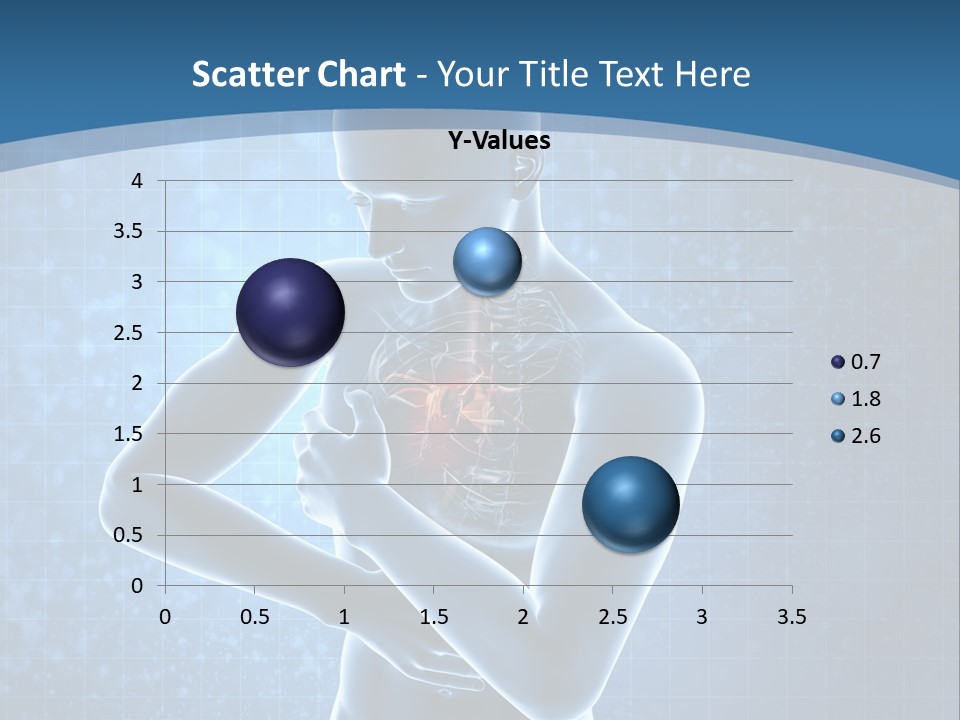 A Man Holding His Stomach In Front Of A Blue Background PowerPoint Template