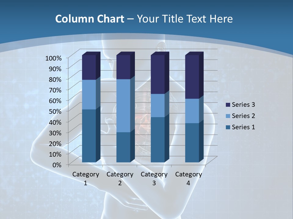 A Man Holding His Stomach In Front Of A Blue Background PowerPoint Template