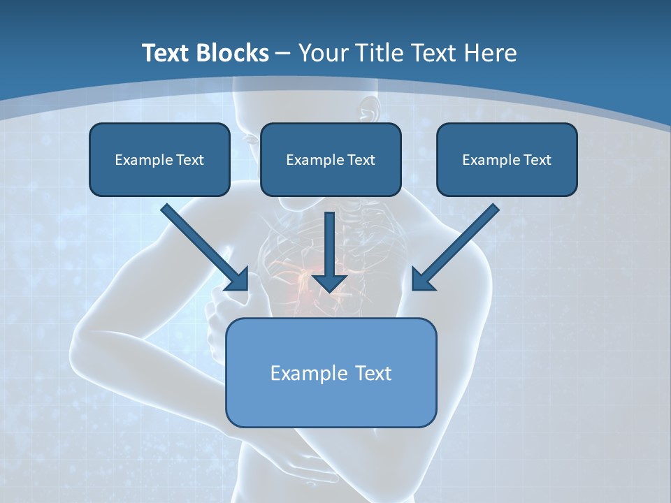 A Man Holding His Stomach In Front Of A Blue Background PowerPoint Template