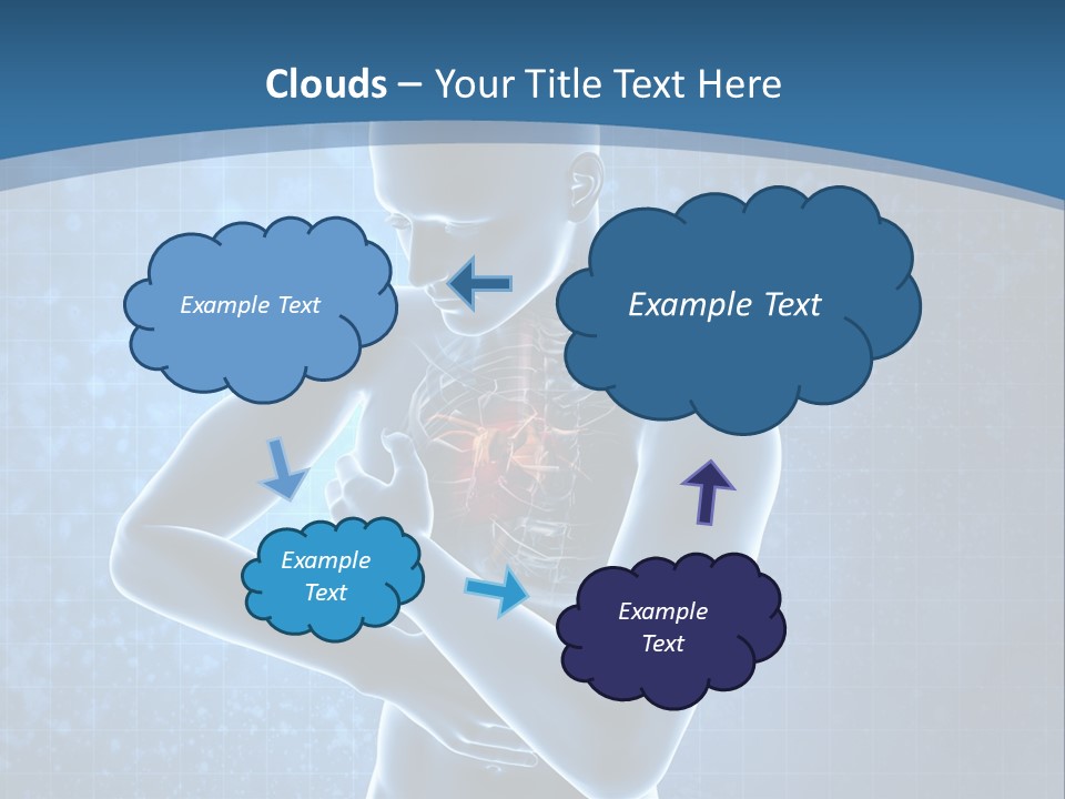 A Man Holding His Stomach In Front Of A Blue Background PowerPoint Template