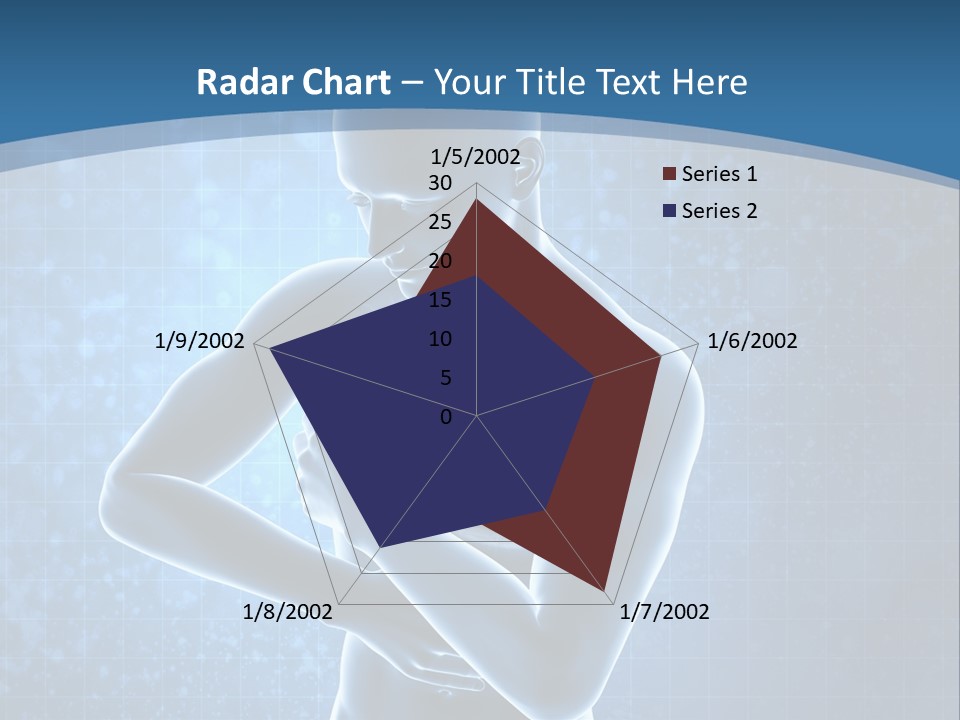A Man Holding His Stomach In Front Of A Blue Background PowerPoint Template