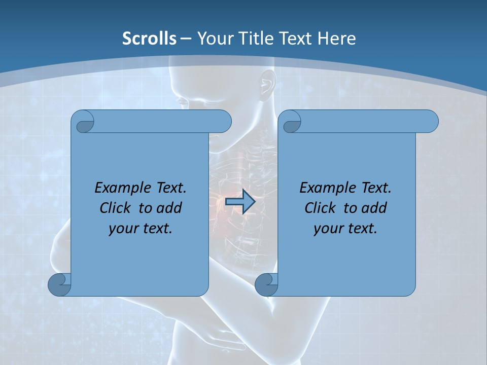 A Man Holding His Stomach In Front Of A Blue Background PowerPoint Template