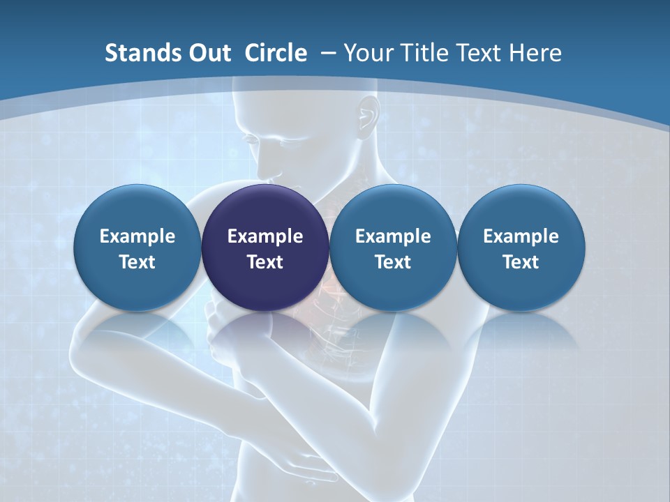 A Man Holding His Stomach In Front Of A Blue Background PowerPoint Template