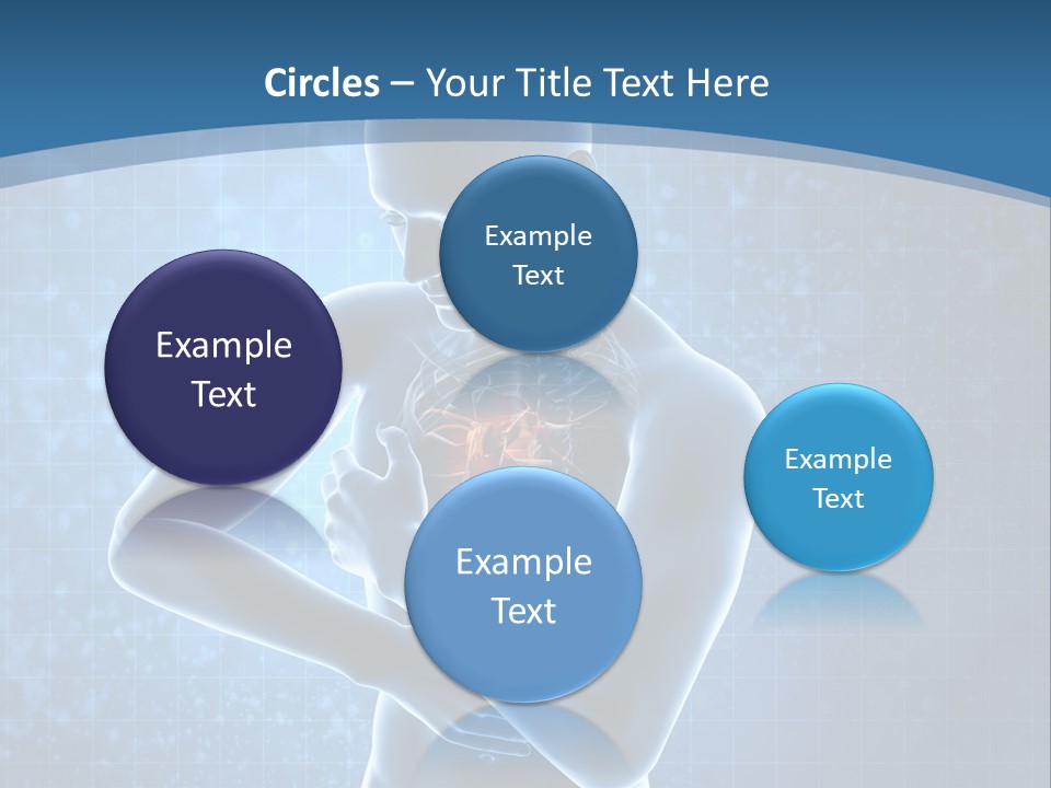 A Man Holding His Stomach In Front Of A Blue Background PowerPoint Template