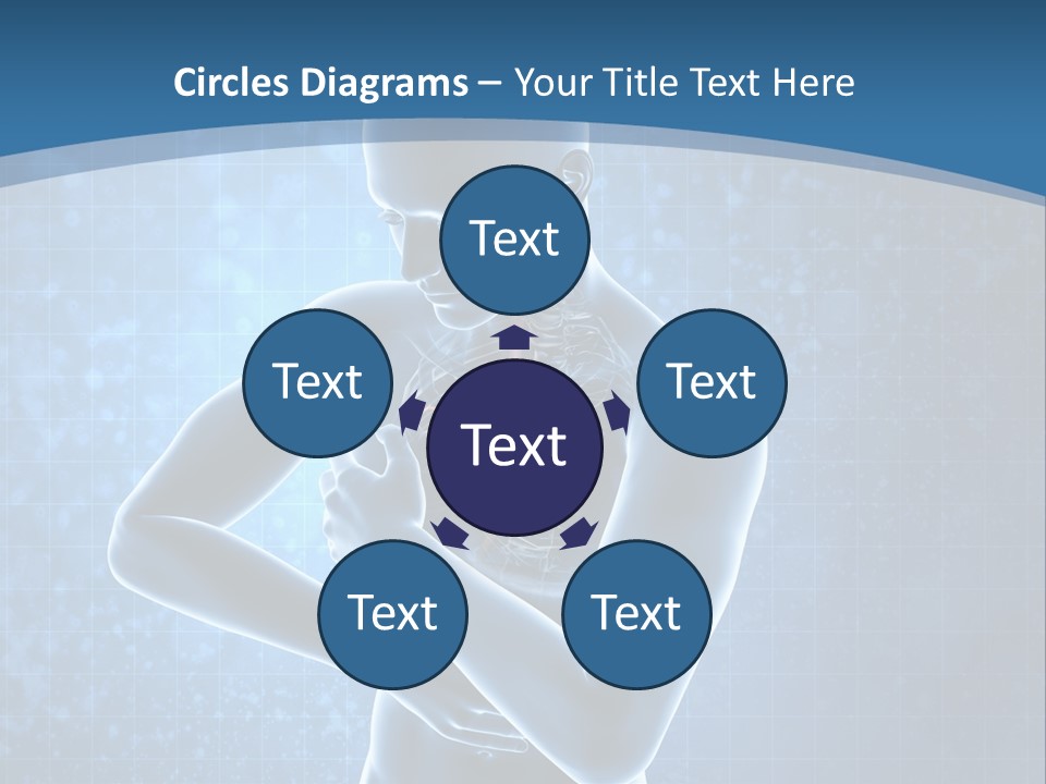 A Man Holding His Stomach In Front Of A Blue Background PowerPoint Template