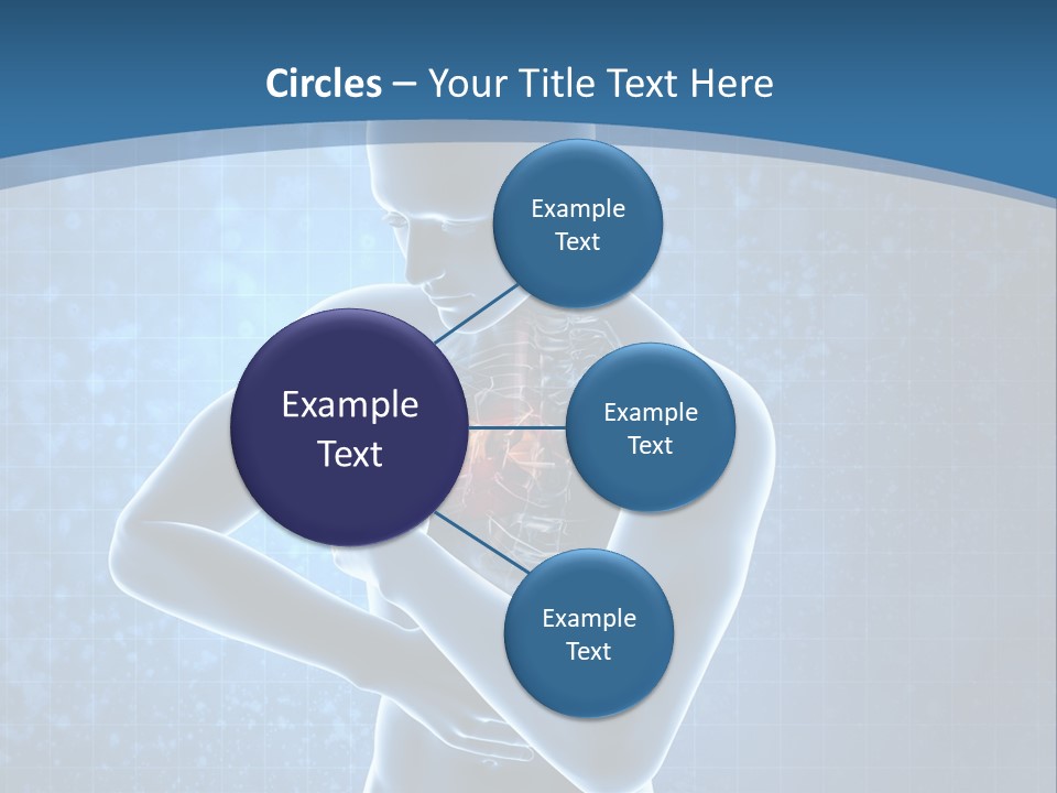 A Man Holding His Stomach In Front Of A Blue Background PowerPoint Template