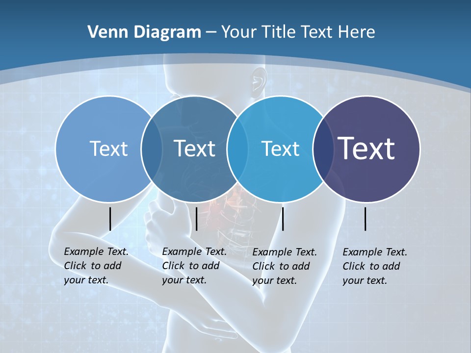 A Man Holding His Stomach In Front Of A Blue Background PowerPoint Template