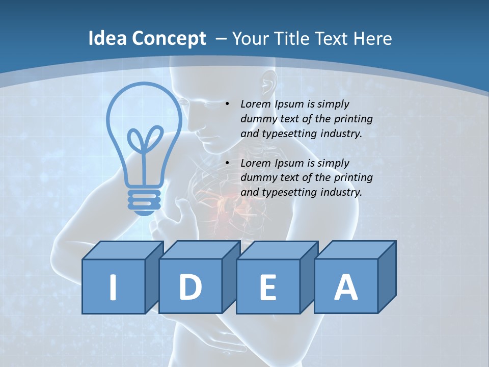 A Man Holding His Stomach In Front Of A Blue Background PowerPoint Template