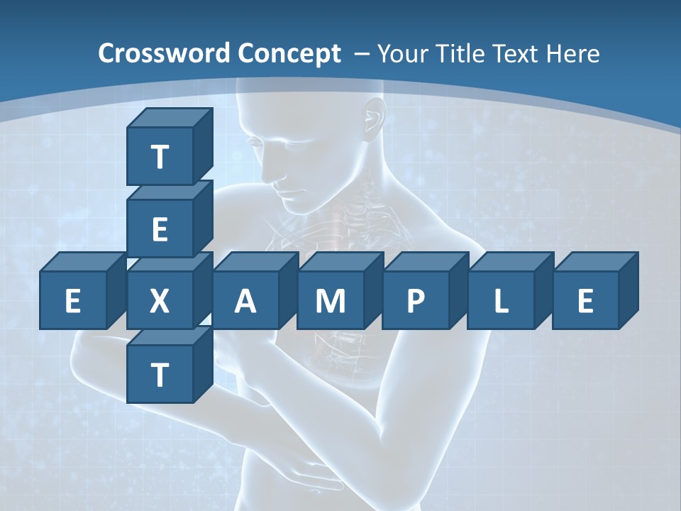 A Man Holding His Stomach In Front Of A Blue Background PowerPoint Template