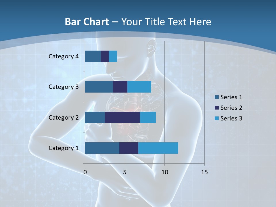 A Man Holding His Stomach In Front Of A Blue Background PowerPoint Template