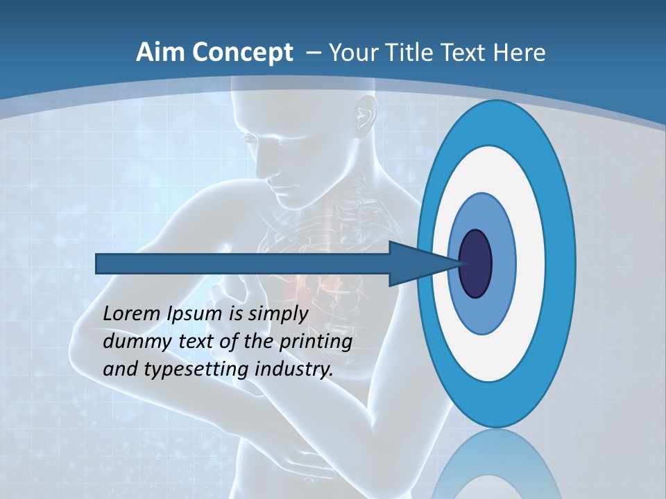 A Man Holding His Stomach In Front Of A Blue Background PowerPoint Template