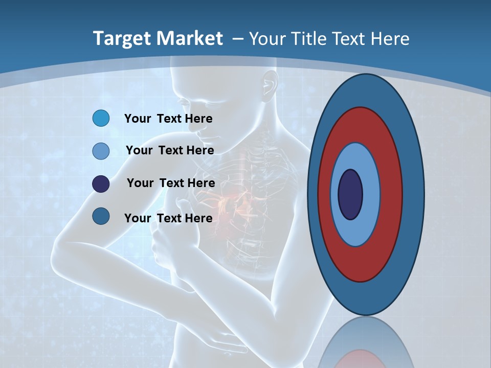 A Man Holding His Stomach In Front Of A Blue Background PowerPoint Template