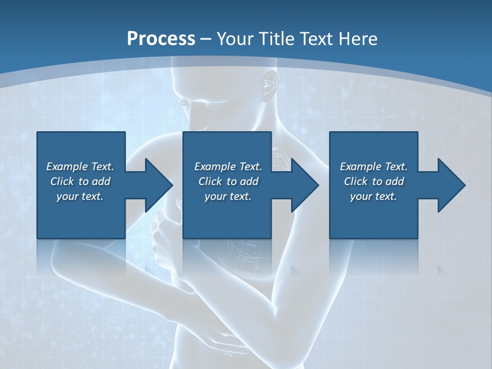 A Man Holding His Stomach In Front Of A Blue Background PowerPoint Template