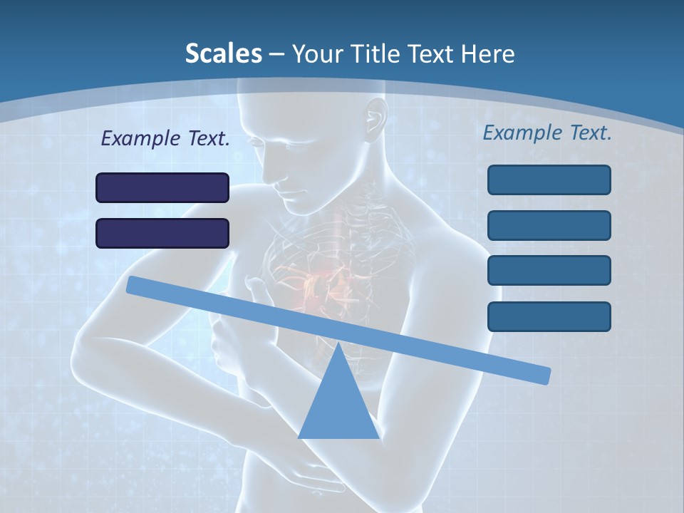 A Man Holding His Stomach In Front Of A Blue Background PowerPoint Template