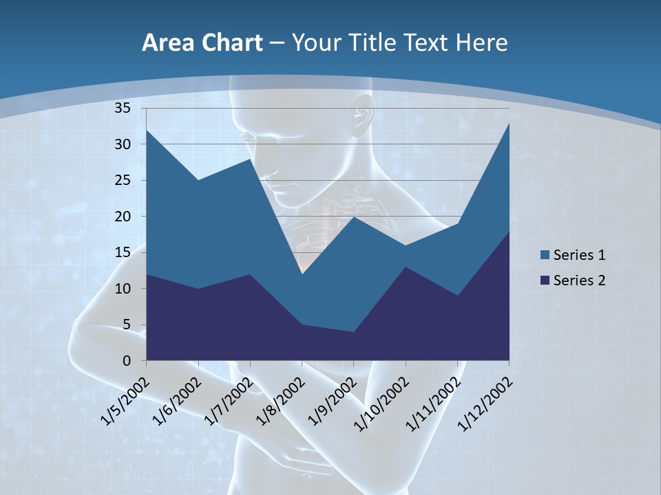 A Man Holding His Stomach In Front Of A Blue Background PowerPoint Template
