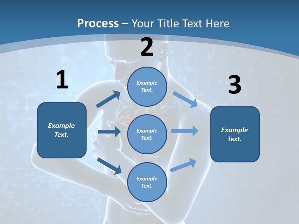 A Man Holding His Stomach In Front Of A Blue Background PowerPoint Template