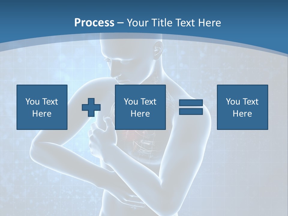 A Man Holding His Stomach In Front Of A Blue Background PowerPoint Template