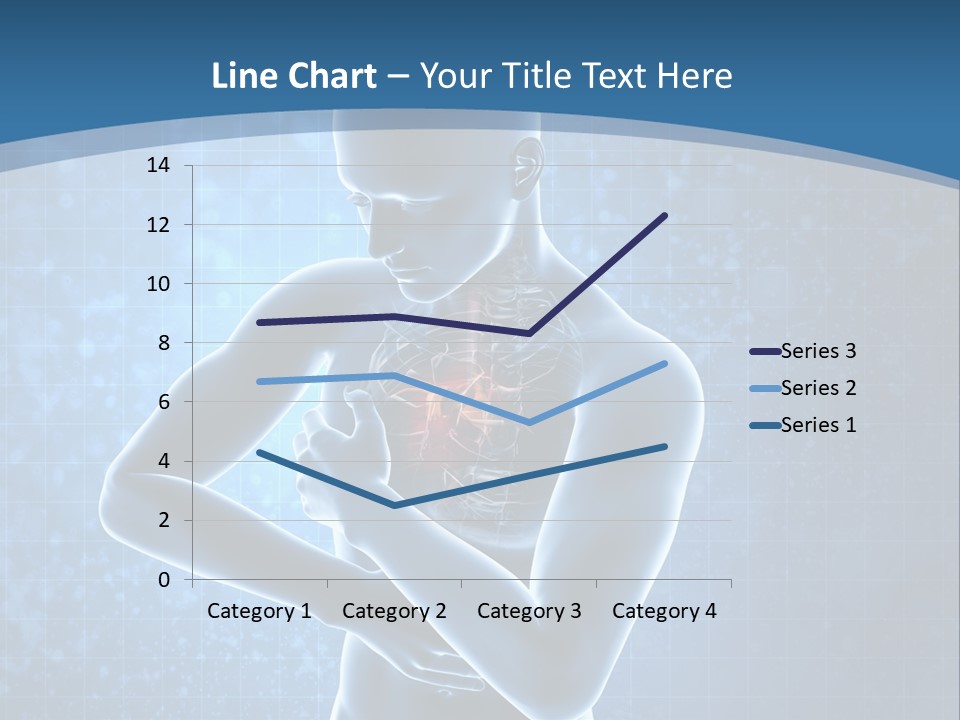 A Man Holding His Stomach In Front Of A Blue Background PowerPoint Template